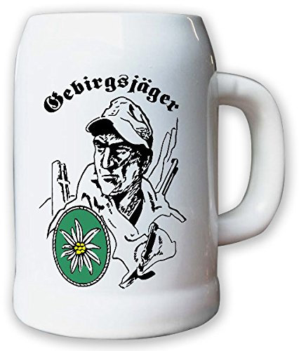 Krug/Bierkrug 0,5l - Gebirgsjäger Edelweiss Heer Bundeswehr Bw Alpen #8742