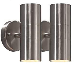 Konstsmide 2er-Set Edelstahl Up-Down Wandleuchte MODENA, GU10, Höhe 17 cm, IP44 7571-000