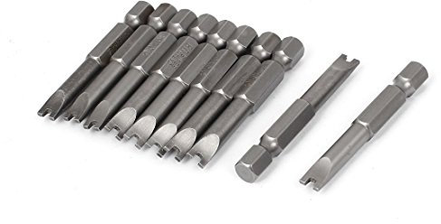 sourcing map 10 Stück Magnet 6.3mm Schaft U Form Schraubendreher Bits 50mm Lange Bitsatz de