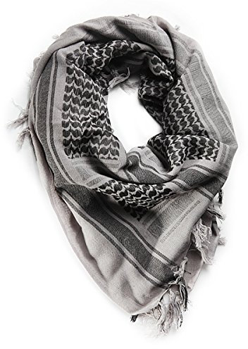 FREE SOLDIER Halstuch/Kopftuch Shemagh,100% Baumwolle Pali-Tuch Schals Unisex,Grau,110 * 110cm
