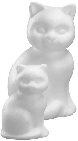 Rayher 3320100 Styropor-Katze, 13 cm, Weiß