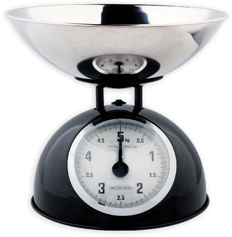 KÖNIG HC-KS60B Retro Kitchen Scales with Stainless Steel Bowl