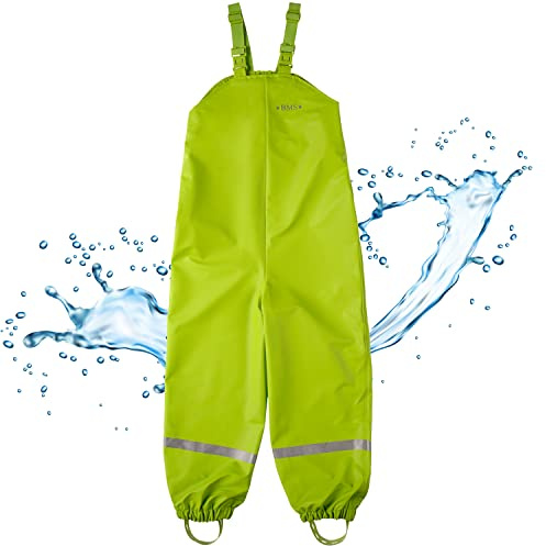 BMS Regenhose Buddelhose Matschhose für Kinder in Limette Größe 110