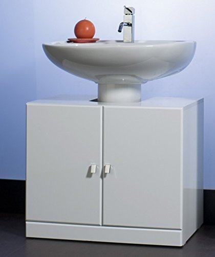 Bagno Italia Base copri colonna colore bianco lucido con due ante con maniglia l
