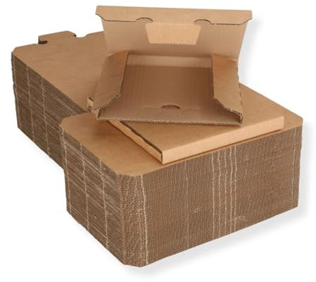 50 St. Single Vinyl Versandkarton Kartonage 1-6 185x185x12 mm starker Kraftliner 7“