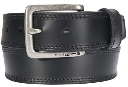 Carhartt Herrengürtel, erhältlich in mehreren Farben und Größen, Lederschnalle mit Gravur (schwarz), 42