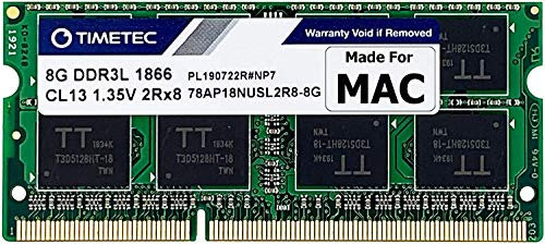 Timetec 8GB Compatible con Apple iMac de Finales de 2015 (27 Pulgadas con Pantalla Retina 5K) DDR3L 1867MHz / 1866MHz PC3L-14900 2Rx8 CL13 1.35V 204 Pin SODIMM Memoria RAM para Mac iMac 17,1