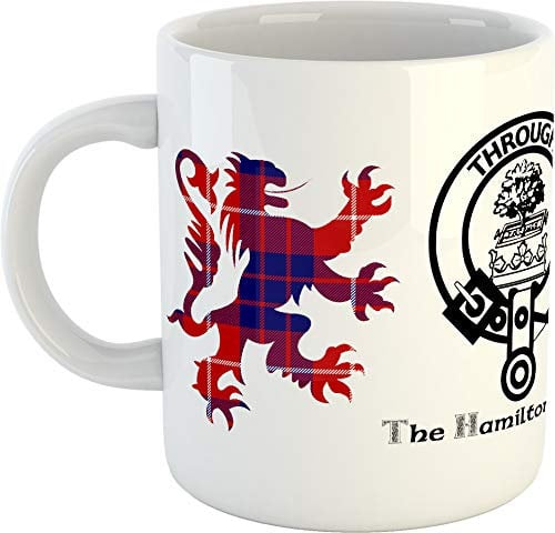 Tasse mit Schottischer Clan Tartans und Wappen, HAMILTON
