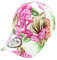 Casquette NY Femme Hip hop Fashion Casquette Baseball avec Visière Arrondie Couleur Rose Design Fleur Réglable