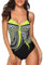 heekpek Costumi Interi Donna Vintage Brasiliana Imbottito con Stampa Tribale Costume da Bagno Intero Piscina Vita Alta Donna Bikini Set Push Up Monokini Mare Piscina Multicolore, Amarillo, L