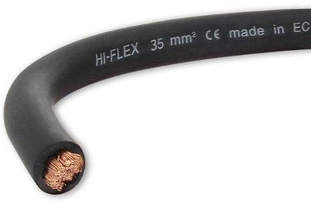 CAVO ELETTRICO EXTRA MORBIDO BATTERIA NERO 35 mm² LUNGO 5 M