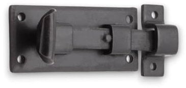 Hand Forged Black Beeswax Door Bolt 4 Fish Tail Necked & Straight Slide Bolt (Straight)