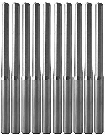 Timelee CNC 1/8inch Shank Straight Flute End Mill Cutter Router Bits 2-Flute Milling Cutting 1/8inch CED/25mm CEL for MDF PVC Acrylic Chipboard Wood Pack of 10