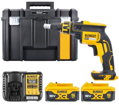 DeWalt DCF620N 18V Brushless Drywall Screwdriver with 2 x 5.0Ah Batteries & Charger in Case