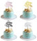 XINCHENG 4 Pezzi Decorazioni per Torte di Compleanno Happy Birthday Cake Topper Torta Compleanno Glitter Acrilico per Decorare Cupcakes(Oro, Rosa, Argento, Nero)