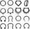 Adramata 16 Stück Septum Ringe 16G Hufeisen Edelstahl Daith Ohrringe Nasenringe Hoop CZ Knorpel Helix Tragus Ohrringe Septum Clicker Schmuck 8mm