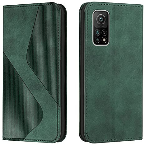 Mo-Somnus Kompatibel mit Xiaomi Mi 10T 5G / Mi 10T Pro 5G Hülle, Magnet PU Leder Flip Wallet Case Tasche Handyhülle, Schutzhülle Xiaomi Mi 10T 5G / Mi 10T Pro 5G Klapphülle mit [Kartenfächer] (Grün)