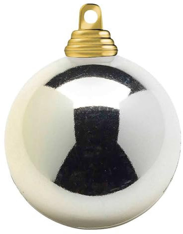 Cremegold, glänzende Weihnachtskugeln aus schwer entflammbarem Kunststoff, 8 cm Ø - 12 Stück