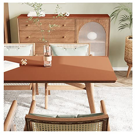 CIEEIN CIEHT PU Tischdecke Tischmatte Schreibtisch Tischunterlage Tischfolie Schutzfolie Tischschutz Matte Wasserdicht Braun 90 * 180cm