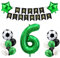 Creaher Fußball Luftballon 6 Jahre Geburtstag, Grün 6. Geburtstagsdeko Jungen, Fußball 6 Geburtstag Deko, Happy Birthday Banner 18 Zoll Stern Ballons für Kinder Fußball Party Deko