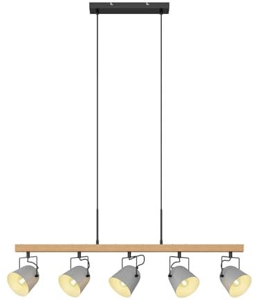 Lindby Pendelleuchte Adalin (Modern) aus Holz (5 flammig, E14) - Deckenlampe Esstischlampe Hängelampe Hängeleuchte Wohnzimmerleuchte