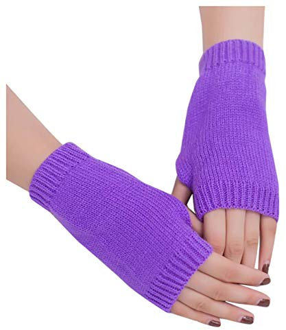 Fingerlose Handschuhe Lang Handwärmer Stulpen Fingerlose Handschuhe Thermo Handschuhe Ohne Finger Pulswärmer mit Daumenloch Lederhandschuhe Damen Fingerlos Damen Herren