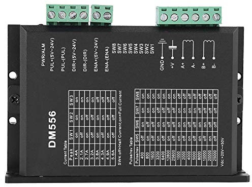 lyrlody DM556 2‑Phasen-Schrittmotortreiber 42/57 Schrittmotortreiber 24V‑50V DC CNC-Digitaler Mikroschritt-Treiber 1.0-5.6A