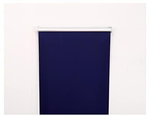 Thermal Blackout Roller Blinds for Window UV Protection Easy Fit Home Office Black out Blind for Bedroom, Trimmable Child Safe Navy Blue, 210cm Width x 165cm Drop