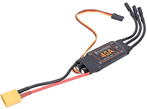 Ezweiji ESC Brushless Regler, 40A Brushless Regler Bürstenloser Elektrischer Drehzahlregler mit Unterspannungsschutz 5V/3A BEC Ausgang XT60 Stecker für RC Drohne Flugzeug Hubschrauber Upgrade Zubehör