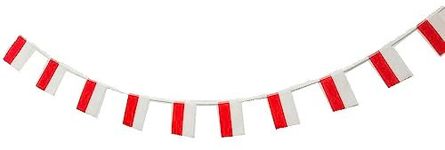 Bandera de Polonia 40 unidades bandera de Polonia, guirnalda Polonia 11.4M, banderines Polonia, bandera Nacional Polonia 14 x 21 cm para Decoraciones de Bares de Jardín (Polonia)