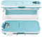 Cecaylie Bañera plegable para adultos, 132 x 60 x 50 cm, portátil, plegable, con cubierta y rodillos de masaje, cesta de jabón, para baño y ducha, azul