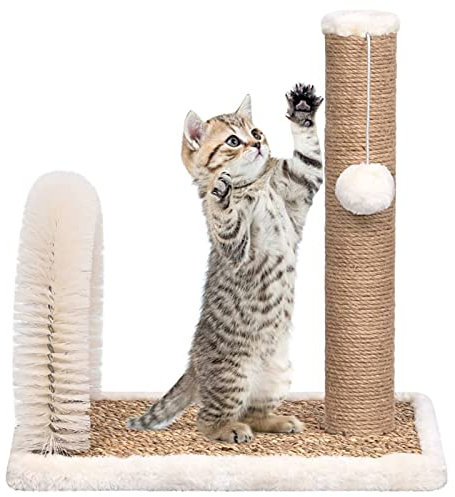 Katzenbaum mit Fellpflegebogen und Kratzsäule, CIADAZ Katzenkratzbaum, Katzenmöbel, Kratztonne Für Katzen, Aktivitätskratzbäume, Cat Scratching Post, Katzen Zubehör,