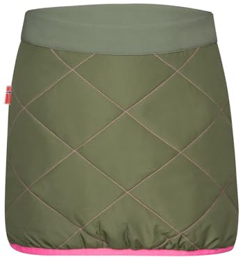 Trollkids Girls Rondane Winter Skirt 140, Dusky Olive/Light Magenta