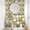 Fliesenaufkleber Goldener Weißer Streifen Küchenrückwand Selbstklebend PVC Klebefliesen Hitzebeständig Mosaikfliesen Wasserdicht Fliesenaufkleber Bad Ölfest Spritzschutz Fliesenfolie 10x10cm/10 Pcs