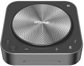 Enther Maxhub BM35 - Vivavoce da conferenza con 8 microfoni, 360° migliorata, riduzione del rumore, altoparlante Bluetooth e microfono per riunioni di 10 persone, certificato zoom, compatibile con
