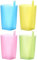 Tazas para Niños con Pajita Integrada, 4 Unidades/Juego De Vasos con Pajita De Una Pieza para Niños, Taza De Viaje con Botella De Agua De Plástico, Ideal para Uso Diario