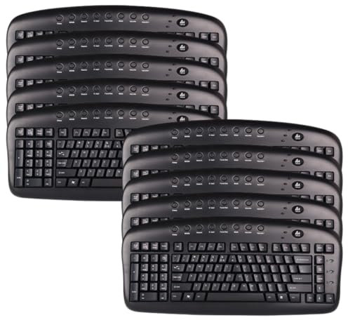 Ergonomic Left Handed Keyboard for Business/Accounting - 8 Multimedia Hotkeys - Eliminates RSI and Carpal Tunnel - Patented Natural_Reduce Back and Shoulder Strain to Improve Posture (10 Units)