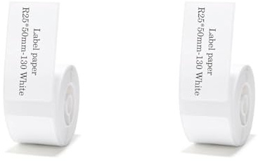 NIIMBOT D101 Label Maker Tape, Thermopapier selbstklebende Aufkleber, 0.98 x1.97(25x50mm) weiße Etiketten für Unternehmen, 130 Etiketten pro Rolle (Packung mit 2)