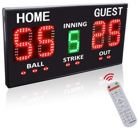 GAN XIN Anzeigetafel Elektronische, Digitale Anzeigetafel mit Fernbedienung Tragbare Score Keeper Elektronische Scoreboard mit Innings Bällen Outs für Baseball