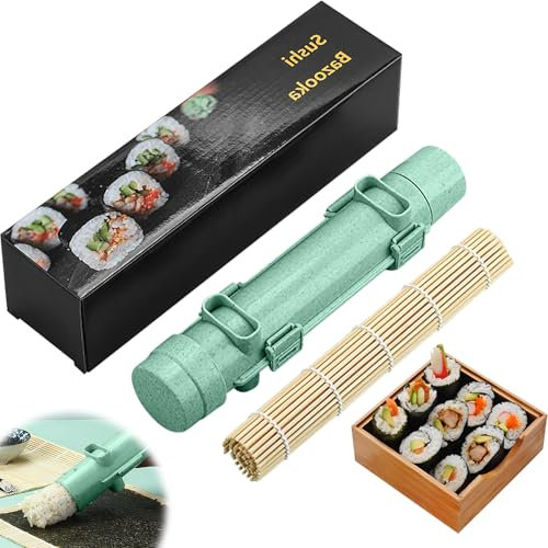 Rouleau à sushis avec tapis en bambou pour débutants (vert)