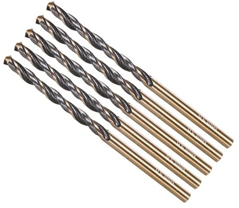 METALLIXITY Drill Bit (3mm) 5Pcs, 4341 High-Speed Steel Straight Shank 118° Black and Gold Finish for Copper Aluminum Wood Plastic Medium Hard Metal