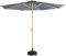 GardenKraft 11389 2.7m Outdoor Garden Parasol/Tilt & Crank Mechanism/Steel Pole with Wooden Effect / UV30 Protection/Durable Polyester Material/Charcoal Black Colour