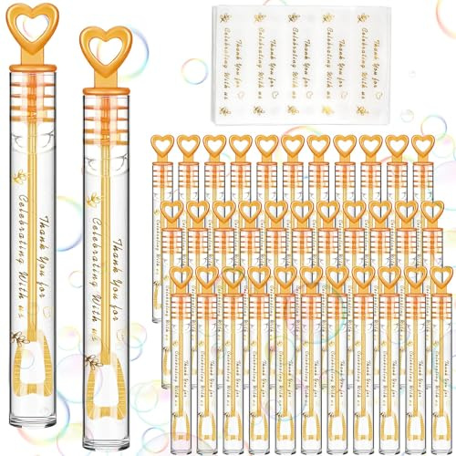 100 Stück Mini-Taschenblasenstäbe, Herzblasenstäbe, Bulk, Hochzeits-Mini-Blase, Partygeschenke für Hochzeiten, Jubiläen, Feiern, Verlobung für Gäste