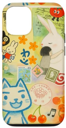 Japanese Green CAT anime Aesthetic MagSafe Manga Cat Collage Case for iPhone 12/12 Pro