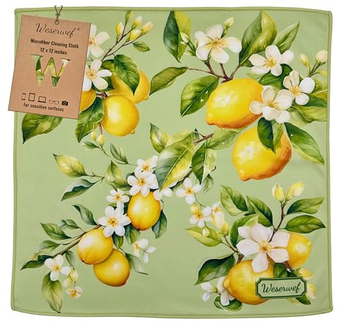 Weserwef® XXL Mikrofasertuch Brillenputztücher in Optikerqualität 30 x 30 cm (Lemon)