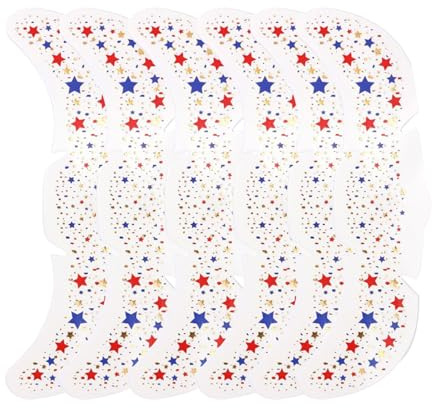 Glitter Freckles, Makeup Patches Set, Skin Friendly Adhesive, Decorative Stickers for Costume Use, 6 Pieces Star Heart Designs Suitable to Concert Gathering Daily Stage, Colorful
