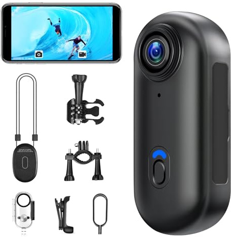 Tebetu Cámara Deportiva 1080P WiFi, ‌Cámara Acción Impermeable 30M con Gran Angular 120°, Action CAM Mini para Moto/Buceo/Ciclismo, 120 Min Autonomía, Ideal para Deportes Extremos 2025