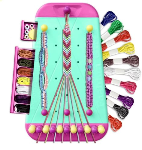 Fangxuee Friendship Bracelet Jewelry Making Kit for Girl Arts and Crafts Bracelets String Maker Kit Pretend Play Toy Gift Green