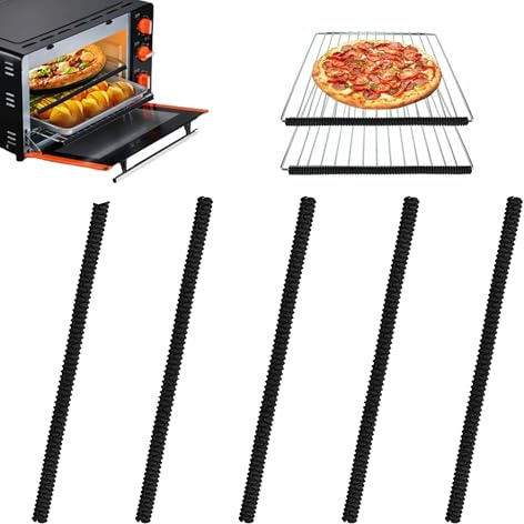 5 Oven Rack Protectors, Oven Shelf Protectors Edge Guards Safety Protection Bracket Protective Covers Baking Edge Shields for Protect Against Burns (Black)