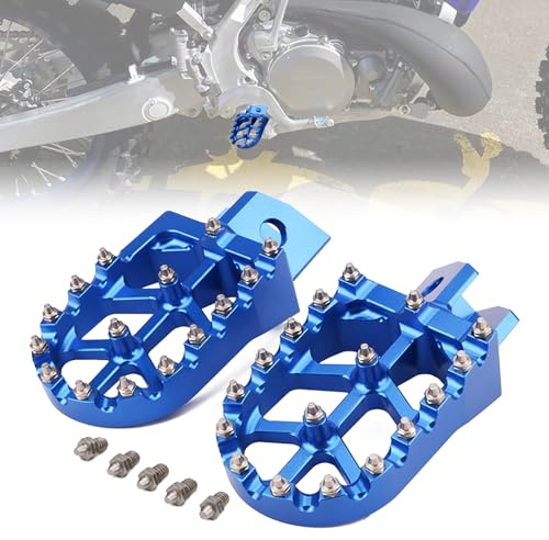 Pedaline Moto in Alluminio CNC Universali per Yamaha YZ WR TTR XT Blu | per Yamaha YZ80 YZ125 YZ250 YZ500 YZ490 WR200 WR250 WR500 TTR90 TTR110 TR125 TTR250 XT250 Dirt Pit Bike Motocross Enduro
